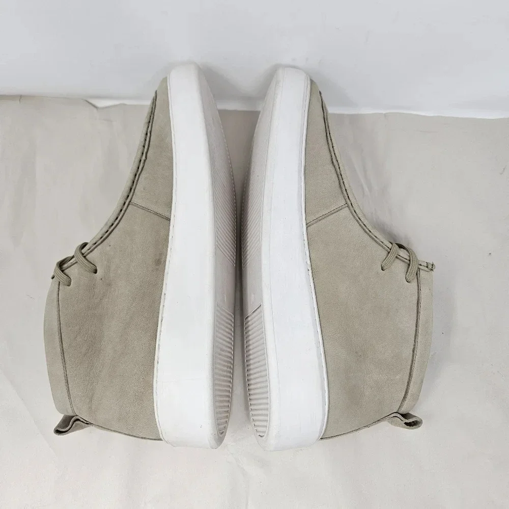 Steve Madden Men's Chukka Sneakers Sz 12 Taupe Leather Lace Up Casual Comfort